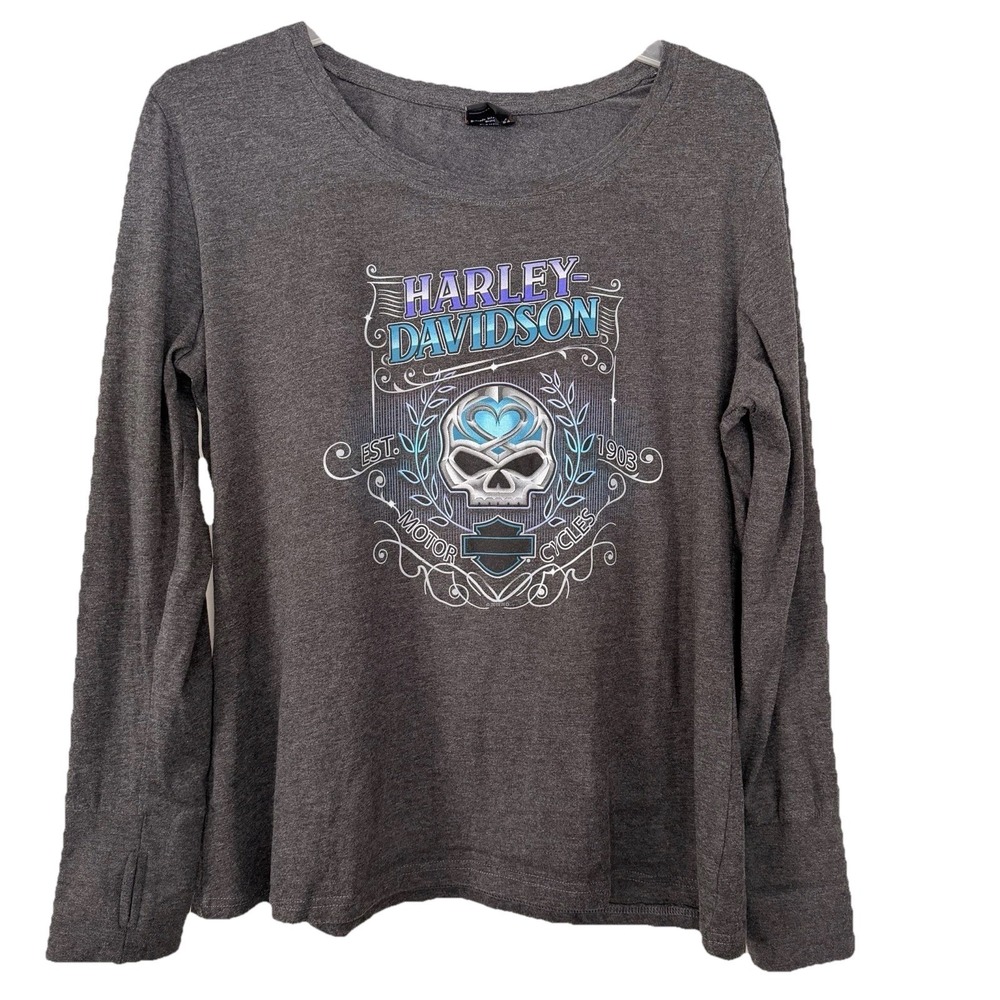 Harley-Davidson Motorcycles KALAMAZOO MI Women's‎ Graffiti Skull,Roses Shirt 3XL